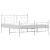 Giroletto con Testiera e Pediera Metallo Bianco 150x200 cm