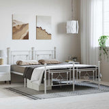 Giroletto con Testiera e Pediera Metallo Bianco 150x200 cm