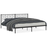 Giroletto con Testiera in Metallo Nero 200x200 cm