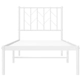 Giroletto senza Materaso con Testiera Metallo Bianco 75x190 cm