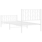 Giroletto con Testiera e Pediera Metallo Bianco 90x200 cm