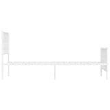 Giroletto con Testiera e Pediera Metallo Bianco 100x200 cm