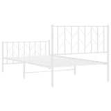 Giroletto con Testiera e Pediera Metallo Bianco 100x200 cm