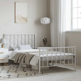 Giroletto con Testiera e Pediera Metallo Bianco 100x200 cm