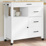 Carrello da Cucina MONZA 84x40x88,5 cm in Legno Massello di Pino