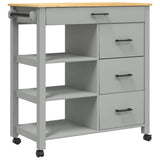 Carrello da Cucina MONZA 84x40x88,5 cm in Legno Massello di Pino