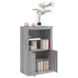 Armadietto con Luci LED Grigio Sonoma in Legno truciolato