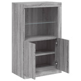 Armadietto con Luci LED Grigio Sonoma in Legno truciolato