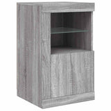 Armadietto con Luci LED Grigio Sonoma in Legno truciolato