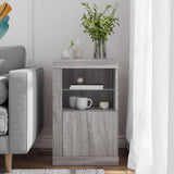 Armadietto con Luci LED Grigio Sonoma in Legno truciolato