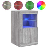 Armadietto con Luci LED Grigio Sonoma in Legno truciolato