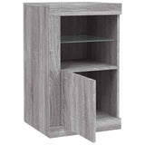 Armadietto con Luci LED Grigio Sonoma in Legno truciolato