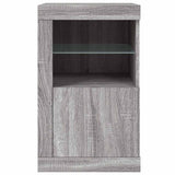 Armadietto con Luci LED Grigio Sonoma in Legno truciolato