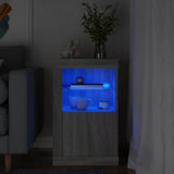Armadietto con Luci LED Grigio Sonoma in Legno truciolato