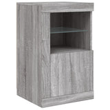 Armadietti con Luci LED 2pz Grigio Sonoma in Legno truciolato