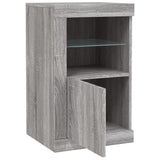 Armadietti con Luci LED 2pz Grigio Sonoma in Legno truciolato