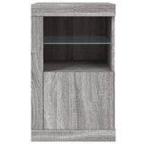 Armadietti con Luci LED 2pz Grigio Sonoma in Legno truciolato
