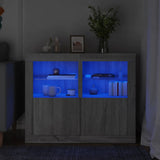 Armadietti con Luci LED 2pz Grigio Sonoma in Legno truciolato