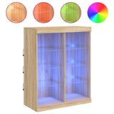 Credenza con Luci LED Rovere Sonoma 81x37x100 cm