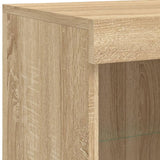 Credenza con Luci LED Rovere Sonoma 81x37x100 cm