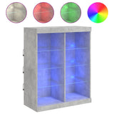 Credenza con Luci LED Grigio Cemento 81x37x100 cm