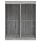 Credenza con Luci LED Grigio Sonoma 81x37x100 cm