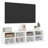 Mobili TV a Parete 2pz Bianchi 60x30x30 cm in Legno truciolato