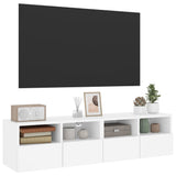 Mobili TV a Parete 2pz Bianchi 60x30x30 cm in Legno truciolato