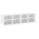 Mobili TV a Parete 2pz Bianchi 60x30x30 cm in Legno truciolato