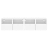 Mobili TV a Parete 2pz Bianchi 60x30x30 cm in Legno truciolato