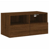 Mobile TV a Parete Rovere Marrone 60x30x30 cm Legno truciolato