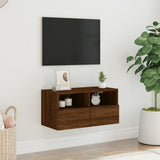 Mobile TV a Parete Rovere Marrone 60x30x30 cm Legno truciolato