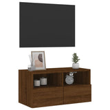 Mobile TV a Parete Rovere Marrone 60x30x30 cm Legno truciolato