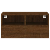 Mobile TV a Parete Rovere Marrone 60x30x30 cm Legno truciolato