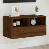 Mobile TV a Parete Rovere Marrone 60x30x30 cm Legno truciolato