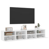 Mobili TV a Parete 2pz Bianchi 80x30x30 cm in Legno truciolato
