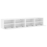 Mobili TV a Parete 2pz Bianchi 80x30x30 cm in Legno truciolato