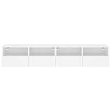 Mobili TV a Parete 2pz Bianchi 80x30x30 cm in Legno truciolato