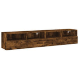 Mobili TV a Muro 2 pz Rovere Fumo 80x30x30 cm Legno truciolato