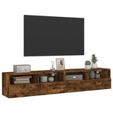 Mobili TV a Muro 2 pz Rovere Fumo 80x30x30 cm Legno truciolato