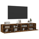 Mobili TV a Muro 2 pz Rovere Fumo 80x30x30 cm Legno truciolato