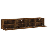 Mobili TV a Muro 2 pz Rovere Fumo 80x30x30 cm Legno truciolato