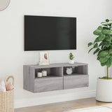 Mobile TV a Parete Grigio Sonoma 80x30x30 cm Legno truciolato