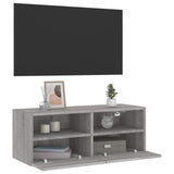 Mobile TV a Parete Grigio Sonoma 80x30x30 cm Legno truciolato