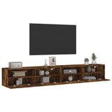 Mobili TV Parete 2pz Rovere Fumo 100x30x30 cm Legno truciolato