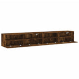 Mobili TV Parete 2pz Rovere Fumo 100x30x30 cm Legno truciolato