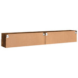 Mobili TV Parete 2pz Rovere Fumo 100x30x30 cm Legno truciolato