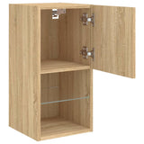 Mobili TV con Luci LED 2pz Rovere Sonoma 30,5x30x60 cm