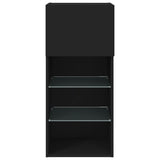 Mobile TV con Luci LED Nero 40,5x30x90 cm
