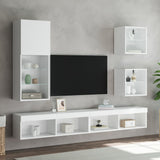Comodino con Luci LED a Parete Bianco